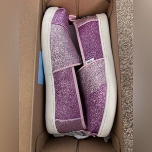 Glittery Pink Kids Toms Shoes